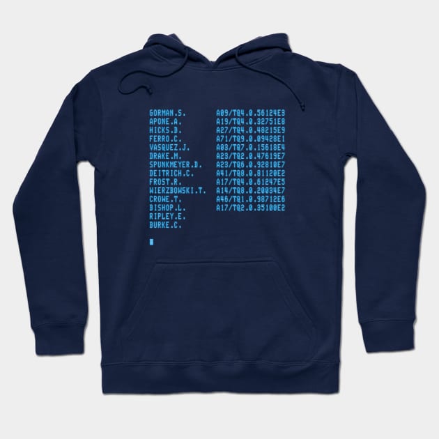 Aliens – Crew Manifest Hoodie by GraphicGibbon